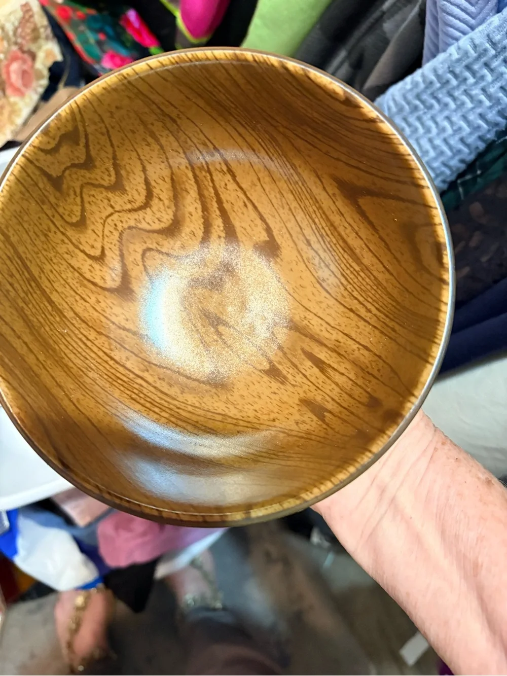 Source Unknown Woodgrain Ceramic Vase in Brown